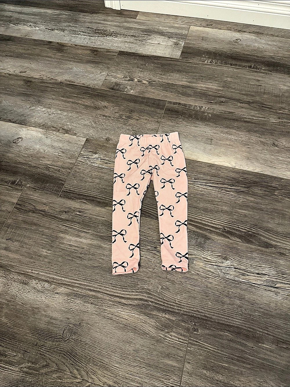 Gymboree Bow Print Leggings Girls Pink & Black 2T
